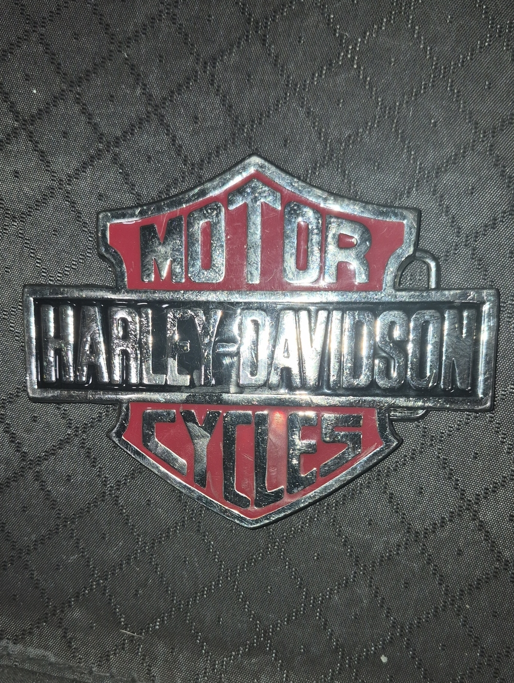 Harley-Davidson Red and Silver Shield Logo Emblem